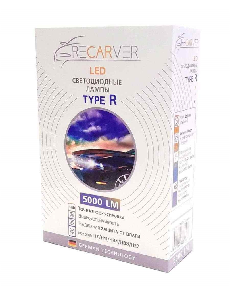 auto-geo.ru - Led Recarver Type R Лампа диод. H3 1шт,14W,5000K,5000Lm