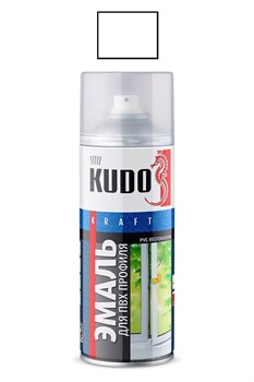 Kudo Ku-6101 Краска аэрозольная для ПВХ профиля белая  520мл - фото 450337