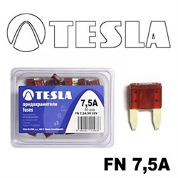 Tesla Предохранитель плавкий пластинчатый малый  7.5A   fn7.5a.50 - фото 450610