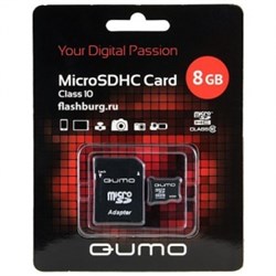 Qumo Карта памяти  8Gb, MicroSD, SDHC, class 10   qm8gmicsdhc10 - фото 451891