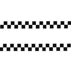 Наклейка-молдинг такси-шашечки  черно-белая, к-т 2шт   5.5см x 1м - фото 451892
