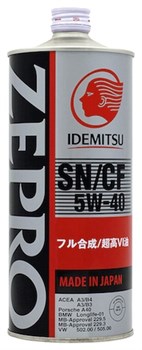 Idemitsu Zepro Euro Spec 5W40 Масло моторное синтетическое  1л   1849-001 - фото 452206