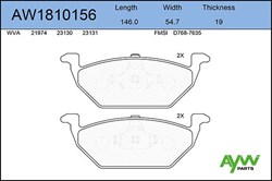 Aywiparts Колодки тормозные передние  aw1810156 - фото 454185