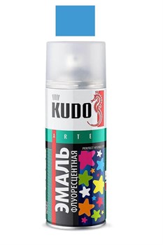 Kudo Ku-1202 Краска аэрозольная флуоресцентная голубая  520мл - фото 489729