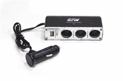 Avs Cs313u Разветвитель питания в прикуриватель с USB  3 гнезда - фото 489899