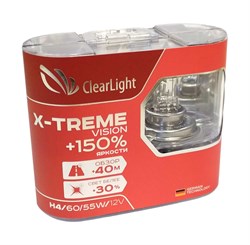 Clearlight X-treme Набор ламп галогеновых 60/55w+150%  H4 - фото 543666