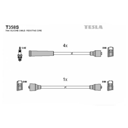 Tesla 358 Комплект в/вольтных силикон. проводов ГАЗ  402 дв.   t358s - фото 551198