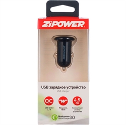 Zipower Pm6649 АЗУ  USB QC3.0, 18W, 3.1A, черный - фото 552218