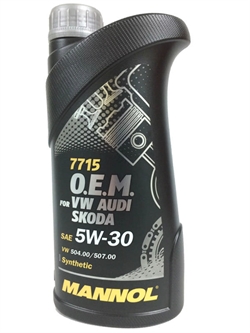 Mannol O.e.m. 7715 5W30 Масло моторное синтетич. VW,AUDI,SKODA  1л - фото 552256
