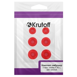 Krutoff Комплект амбушюр для наушников  3 пары,размер S,M,L,красные   09699 - фото 552861
