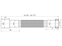 Ани Пласт K106 Труба гофрированная 1 1/2-40/50  80см - фото 553054