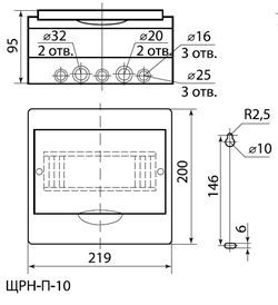 Tdm Бокс навесной белый  10 модулей, IP41   sq0901-0009 43845 - фото 553238