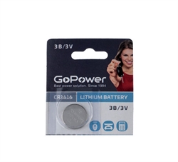 Gopower Cr-1616 Батарейка литиевая  1шт 37817 - фото 560159