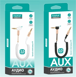 Faizfull Fx17 Кабель AUX с угловым разъемом  1.8м, витой 38337 - фото 571579