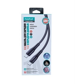 Faizfull Кабель USB Type-C - USB Type-C  1м, 60W   fr 86 cc 40716 - фото 575695