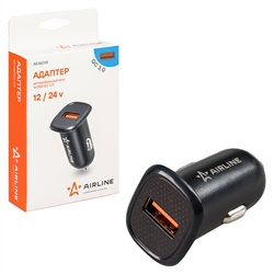 Airline АЗУ  USB QC3, 12/24V   aeak018 40673 - фото 577174