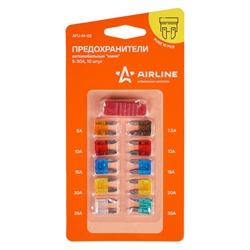 Airline Набор малых плавких пластинчатых предохранителей  10 штук   afu-m-02 31655 Airline Набор малых плавких пластинчатых предохранителей  10 штук   afu-m-02 31655