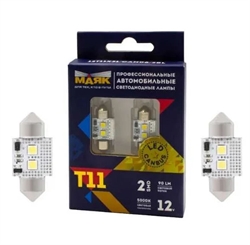 Маяк Лампа салона диодная белая  T11, 2SMD 3030, 31мм, canbus, 2шт   12t11x31/can06/2bl 17250
