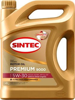 Sintec Premium 9000 A5b5 5W30 Масло моторное синтетическое  4л   101362 100565