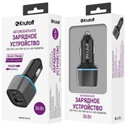 Krutoff Cch-03 АЗУ  QC3, USB, Type-C, PD, 36W   черное   03728