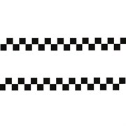 Наклейка-молдинг такси-шашечки  черно-белая, к-т 2шт   5.5см x 1м