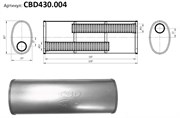 Глушитель универсальный  длина 528мм, D=50мм   cbd430.004