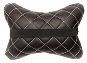 Подушка на подголовник косточка черная с белой строчкой