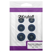 Krutoff Комплект амбушюр для наушников  3 пары, размер S,M,L, синие   09698