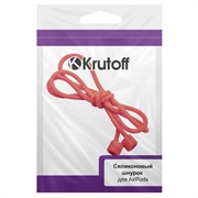 Krutoff Шнурок силиконовый для AirPods  красный   09711