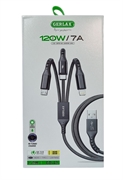 Gerlax Gd-43 Кабель USB - Lightning,micro USB,USB Type-C  1.25м, 7A 38222