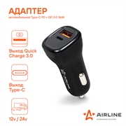 Airline АЗУ  USB QC3+USB Type-C, 36W, 12/24V   ach-cqc3 40671
