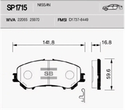 Sangsin Sp1715 Колодки тормозные передние 61262