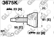 Glo 3675k ШРУС  302054/301971 81867
