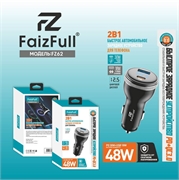 Faizfull Fz62 АЗУ с вольтметром  USB-C  30W +USB-A  18W 100624
