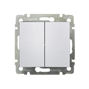Legrand Valena Выключатель 2-клав. белый  10A, IP20, скр/уст   с01038 42512