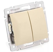 Legrand Valena Выключатель 2-клав.слон. кость  10A, IP20, скр/уст   с01043 42513