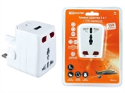Tdm Тревел-адаптер белый  5 в 1  с USB-зарядкой  1A   sq1806-0044 43059
