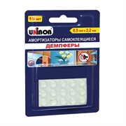 Unibob Демпферы для мебели самоклеящиеся  15шт, прозрачные   4607025338086 43525