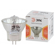 Эра Лампа галогенная GU4  50W, 12V, 30CL, теплый белый свет   б0044749 43902